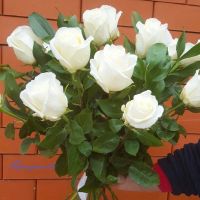 9 белых роз
